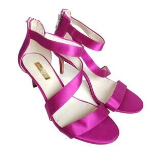 Louis et Cie Womens Satin Stiletto Heels Size 7.5M Strappy Pumps Formal Wedding